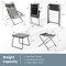 Gray Folding Lounge Chair Set With Footrest And Coffee Table Outdoor Patio 2-Piece